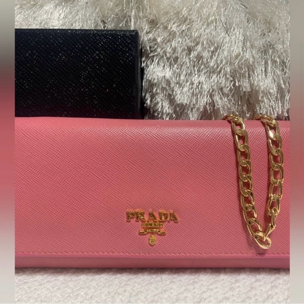 Prada Pink and Gold Clutch